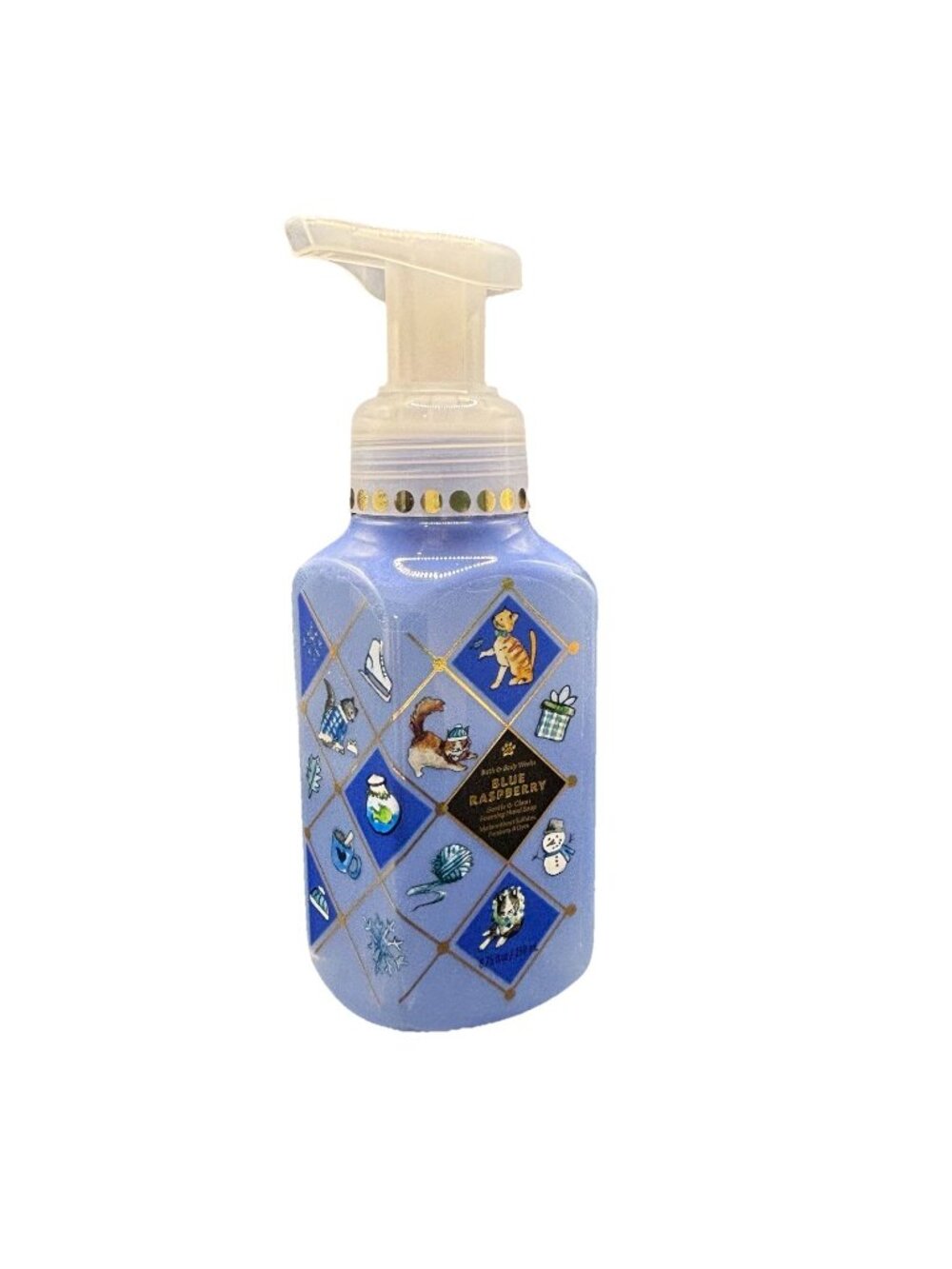 Bath & Body Works Blue Raspberry Gentle Foaming Hand Soap 8.75 oz Christmas Cats